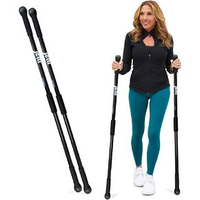 Weighted Walking Sticks for Seniors, Women & Men – 1.2lb Each Ergonomic Hiking Poles for Balance, Posture & Stability – Durable Trekking Poles for Walking (Small, Black) in Saudi Arabia
