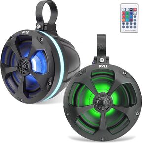 Pyle 1000W Amplified Off-Road Audio System with RGB Lighting, Bluetooth Streaming & Universal Mounts - Waterproof Bluetooth Speaker with Dual 5.25 Marine Speakers for ATV & UTV Use in Saudi Arabia