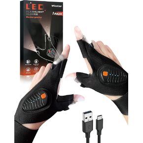 Wizstar Fathers Day Dad Gifts Rechargeable LED Flashlight Gloves Birthday Gift for Men Him Husband Boyfriend Easter Basket Stuffers for Adults Teen Cool Gadgets Tools for Camping Fishing Repairing in Saudi Arabia
