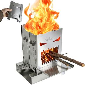 Survival Stove for Camping Cooking, Portable Wood Burning Stove, Stable Stainless Steel Foldable Camp Stove, Emergency Outdoor Cooking Stove No Gas Required, Compact Bushcraft Stove in Saudi Arabia