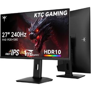 شاشة ألعاب KTC مقاس 27 بوصة 240 هرتز، شاشة كمبيوتر IPS سريعة FHD 1080 بكسل مع مزامنة تكيفية، HDR، ارتفاع محوري قابل للتعديل، حامل Vesa، HDMI/DP/USB، H27F7 in Kuwait