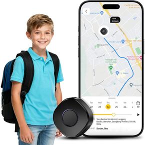 LNCOON جهاز تعقب GPS شخصي صغير للأطفال المسنين والكلاب على ظهره، جهاز تتبع GPS صغير محمول للسيارة مع مشبك خلفي للحبل، زر SOS للبحث عن بعد في الوقت الفعلي مطلوب الاشتراك مع تطبيق iOS Google in Kuwait
