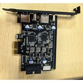 بطاقة PCIe USB 3.2 ذات 6 منافذ إلى النوع C(2)، بطاقة توسيع USB من النوع A(2) مع موصل داخلي 19 دبوس/محول اللوحة الأمامية من النوع E(A-Key)، يتضمن دعامة منخفضة الشكل in Kuwait