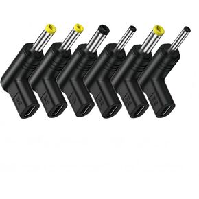 USB Type-C to DC 6 Adapter Set, 5V USB-C Female to DC Male 90 Degree Charging Plug (3.0x1.1mm 3.5x1.35mm 4.0x1.7mm 4.8x1.7mm 5.5x2.1mm 5.5x2.5mm) for Router LED Light and Speaker in Saudi Arabia
