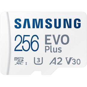 بطاقة ذاكرة Samsung Evo Plus microSD SDXC U3 فئة 10 A2 بسرعة 130 ميجابايت/ثانية مع محول SD 2021 (256 جيجابايت) in Kuwait