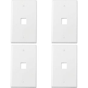 26 حزمة من لوحة الحائط Keystone بمنفذ واحد عصابة واحدة لمقبس RJ45 Keystone وإدراج وحدات منفذ إيثرنت لوحات الشبكة Cat6 غطاء صندوق موصل مقرنة، أبيض in Kuwait