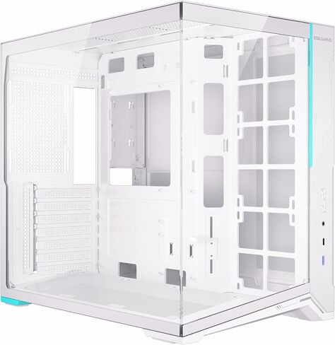 حافظة كمبيوتر ESGAMING ATX Mid Tower بدعم 360 مم RAD، قاعدة مائلة 8 درجات، حافظة كمبيوتر ألعاب من الزجاج المقوى بزاوية 270 درجة مع نوع C - ZeroMax أبيض بدون مروحة in Kuwait