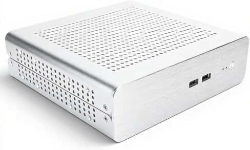 Mini ITX Case, Ultra Thin Aluminum HTPC Chassis for 170x170mm ITX Motherboard, Supports 4x4010 Fans and DC ATX PSU, Wall Mountable (2X USB, 2x2.5 HDD/1x3.5" HDD) in Saudi Arabia