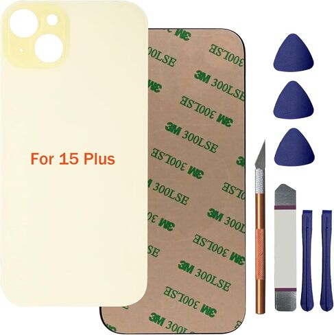 15 Plus Back Glass Replacement for iPhone 15 Plus Rear Back Glass Panel Replacement with Pre-Installed Adhesive + Repairing Toolkit(Black) in Saudi Arabia