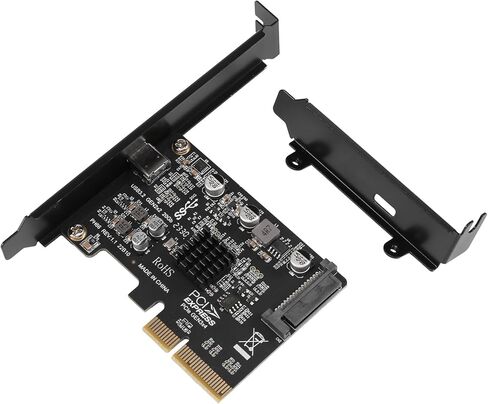 USB PCIE Card Type C PCI-Express 4X to USB 3.2 Gen 2X2 (20Gbps) ASM3242 Chipset for 8/10/Linux in Saudi Arabia