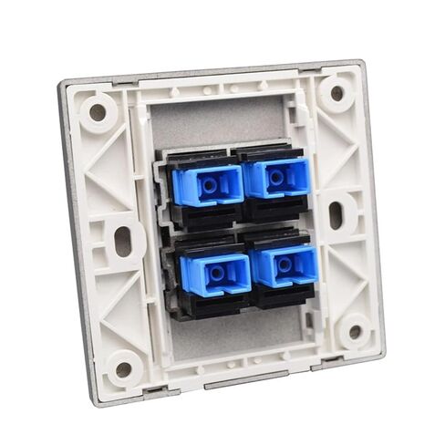 Black 4-Port SC-SC UPC Wall Plate Female SC Fiber Optic Connector Socket 86x86mm in Saudi Arabia