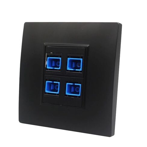 Black 4-Port SC-SC UPC Wall Plate Female SC Fiber Optic Connector Socket 86x86mm in Saudi Arabia