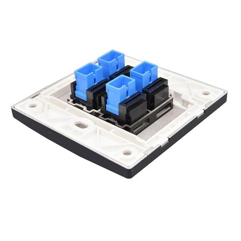 Black 4-Port SC-SC UPC Wall Plate Female SC Fiber Optic Connector Socket 86x86mm in Saudi Arabia