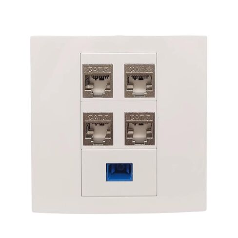 4 منافذ CAT7 RJ45 لوحة محمية CAT.7 LAN Jack SC UPC لوحة حائط من الألياف البصرية 86x86mm in Saudi Arabia