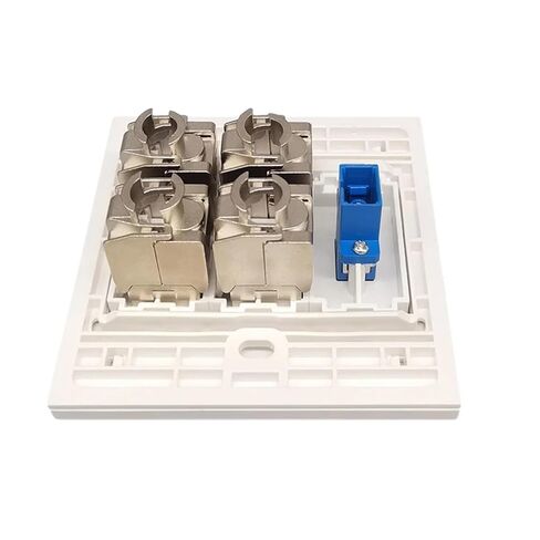 4 منافذ CAT7 RJ45 لوحة محمية CAT.7 LAN Jack SC UPC لوحة حائط من الألياف البصرية 86x86mm in Saudi Arabia