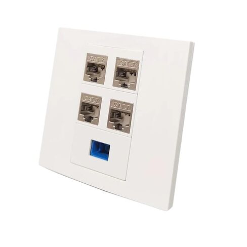 4 منافذ CAT7 RJ45 لوحة محمية CAT.7 LAN Jack SC UPC لوحة حائط من الألياف البصرية 86x86mm in Saudi Arabia