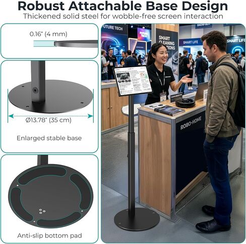 Anti-Theft iPad Kiosk Stand, Adjustable Tablet Floor Stand for Business Retail POS Checkout, Security Display Mount Fits 10-14" iPad Pro 12.9 11 10.9, Galaxy Tab & Surface Pro, 360° Rotating in Saudi Arabia