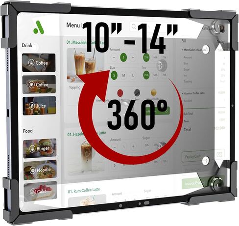 Tablet Wall Mount, Metal Enclosure iPad Holder for Retail POS Kiosk, Smart Home, Anti-Theft Low Profile VESA 75x75 Stand, Portrait or Landscape, Fits 10-14 Inch iPad Pro Air Galaxy Tab, Black in Saudi Arabia