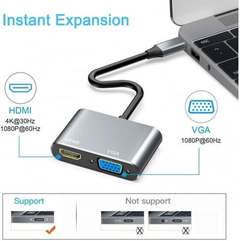 كابل HDMI قوي إلى VGA بدقة 1080P Full HD - أسود in Saudi Arabia