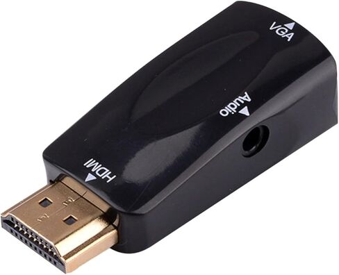 كابل HDMI إلى VGA بسيط بطول 5 متر مطلي بالذهب بدقة 1080 بكسل عالي الدقة - أسود in Kuwait