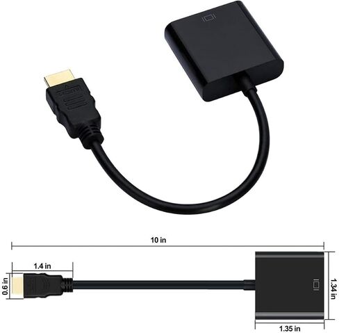 محول HDMI إلى VGA رائع مطلي بالذهب بدقة 1080P Full HD لـ Raspberry Pi - أسود in Kuwait