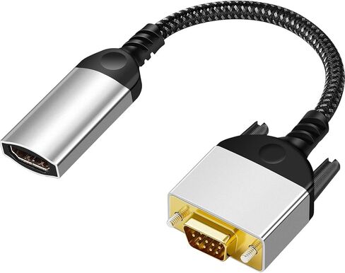 Trusted Gold-Plated HDMI to VGA Cable 1080P Full HD - Black in Saudi Arabia