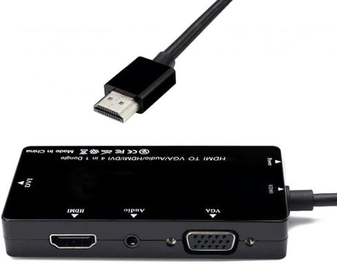 Direct 4-in-1 HDMI to VGA Adapter 1080P Full HD - Black in Saudi Arabia
