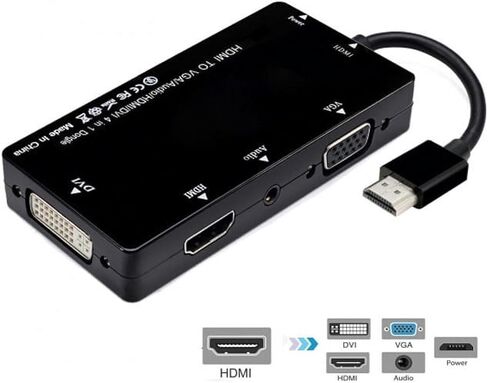 Direct 4-in-1 HDMI to VGA Adapter 1080P Full HD - Black in Saudi Arabia