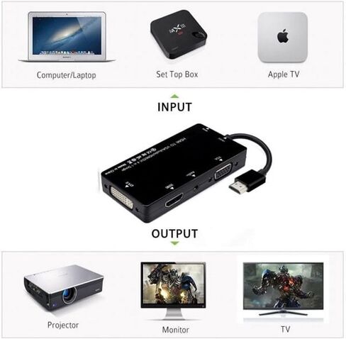 Direct 4-in-1 HDMI to VGA Adapter 1080P Full HD - Black in Saudi Arabia