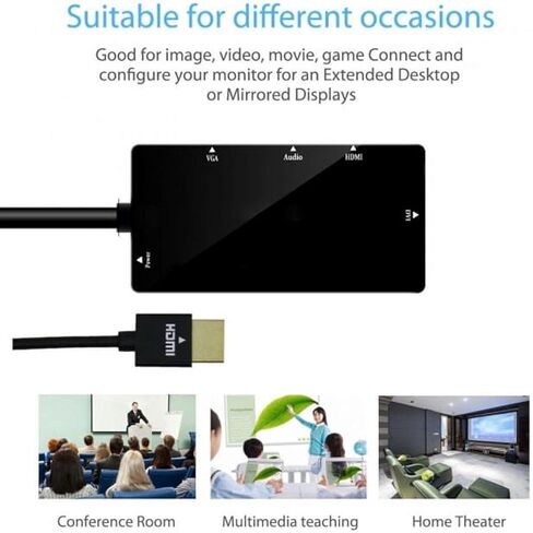 Direct 4-in-1 HDMI to VGA Adapter 1080P Full HD - Black in Saudi Arabia