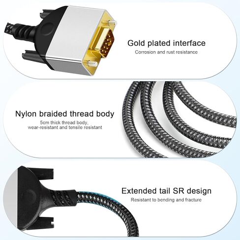 Standard Gold-Plated HDMI to VGA Cable 1080P Full HD - Black in Saudi Arabia