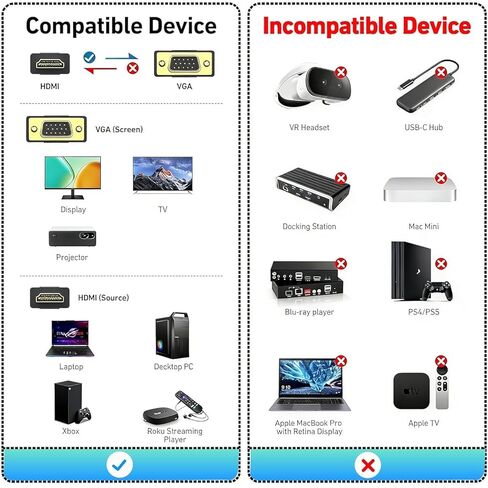 Stunning 1-Pack 6FT HDMI to VGA Cable 1080P Full HD for Raspberry Pi - Black in Saudi Arabia