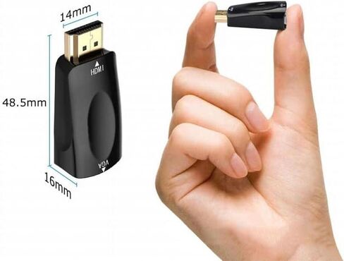 Elegant 5M Gold-Plated HDMI to VGA Cable 1080P Full HD - Black in Saudi Arabia