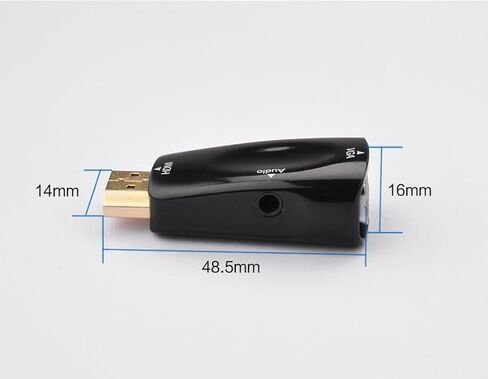 Elegant 5M Gold-Plated HDMI to VGA Cable 1080P Full HD - Black in Saudi Arabia