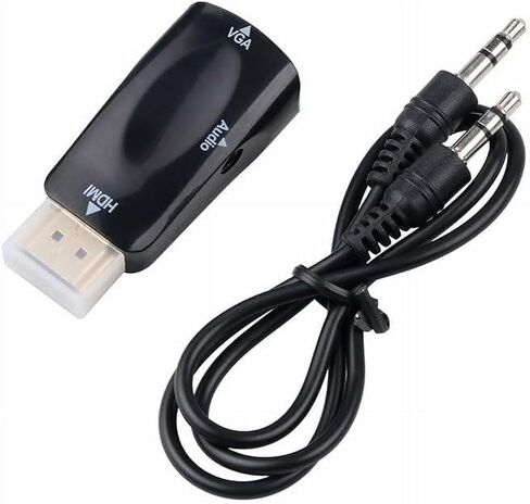 Elegant 5M Gold-Plated HDMI to VGA Cable 1080P Full HD - Black in Saudi Arabia