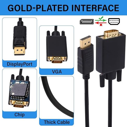 Pro-Series 6-Pack 3FT Gold-Plated HDMI to VGA Cable 1080P Full HD - Black in Saudi Arabia