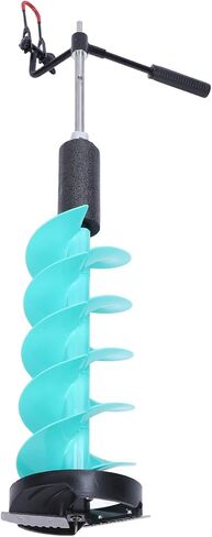 Focket Electric Ice Auger, 8in Diameter Carbide Cemented Nylon Construction with Water Float Design and Vane/Wing Guards for Ice Fishing in Saudi Arabia