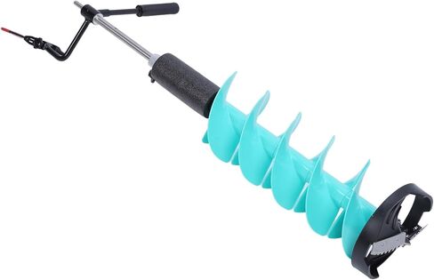 Focket Electric Ice Auger, 8in Diameter Carbide Cemented Nylon Construction with Water Float Design and Vane/Wing Guards for Ice Fishing in Saudi Arabia