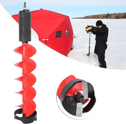 6 Inch Diameter Nylon Ice Auger Bit, 28 Inch Length Cordless Ice Auger, Premium Steel Cutters with Float Design, Ideal for Fishing in Saudi Arabia