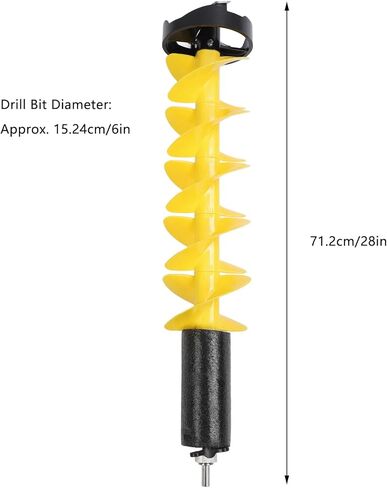Focket Ice Augers for Ice Fishing, 6in Diameter Carbide Vane/Wing Electric Auger, Cordless Drill Auger Bit with Floating Safety Device for Deep Water Thick in Saudi Arabia