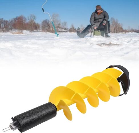 Garosa Ice Drill Auger, 8 Inch Alloy Steel Cordless Nylon Ice Auger with Positioning Drill for Winter Fishing Enthusiasts in Saudi Arabia