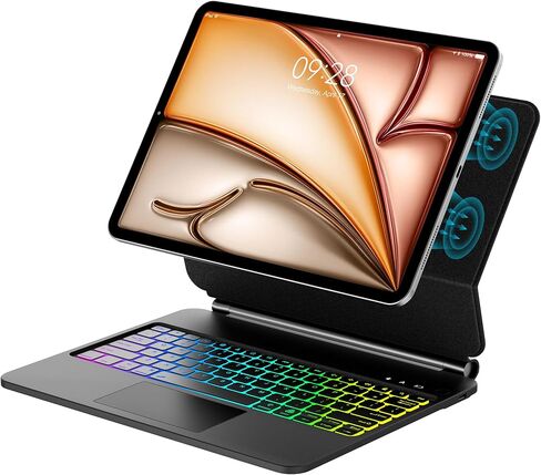 لوحة مفاتيح WINCHKING السحرية لجهاز iPad Air 13 بوصة (M3 2025 & M2 2024) + iPad Pro 12.9 بوصة من الجيل السادس إلى الثالث (2022-2018) - حافظة نحيفة مع لوحة تتبع متعددة اللمس، وحامل عائم ومفاتيح بإضاءة خلفية - أسود in Kuwait