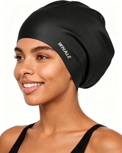 WHALE Extra-Large Swim Cap, Durable Silicone, XXL Size、Designed specifically for Long Hair, Thick Curly Hair, African Braids, and Long Braids、with Ample Room for Voluminous Hair in Saudi Arabia