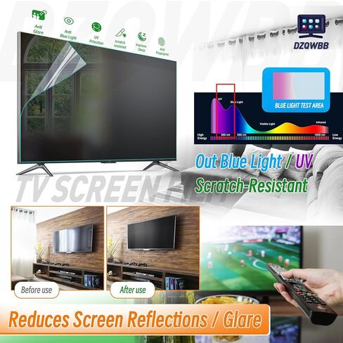 Anti Glare TV Screen Protector 50 Inch - TV Glare and Blue Light Blocking Film, Anti Glare Film for TV 50 Matte TV Glare Cover (50 Inch W1096) in Saudi Arabia