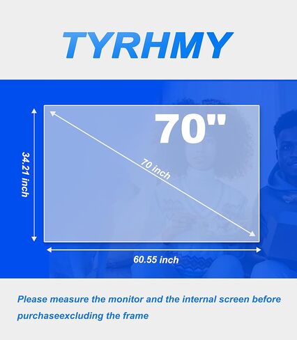 70 Inch Anti Glare TV Screen Protector Anti Glare for TV Blue Light Filter Matte Finish for Glare Reduction, Reflection Control, and Optimising glare on TV screens in Saudi Arabia