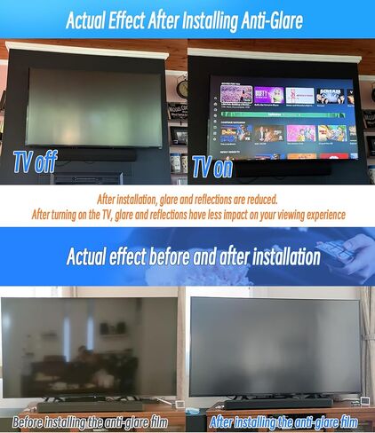 2026 Anti Glare Film for 75 TV Screen, Blue Light Filter and Glare Reducer, Indoor Outdoor Glare TV Shield for Clear Viewing (75" 1645) in Saudi Arabia