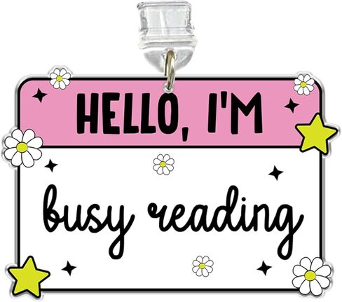 SEWOPEW Hello I'm Busy Reading Dust Plug Charm, Feminist Acrylic Kindle Charm, Size 1.5" Acrylic Dust Plug Charm Type C or Lightning, Aesthetic DIY Accessories Gifts for Him Her Book Lover (Type-C) in Saudi Arabia