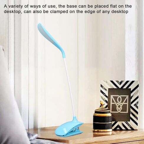 LED Lamp Clip On Reading Light, Rechargeable USB Flexible Neck 15in with 3 Brightness Modes - Soft Eye - Friendly Lighting, Adjustable for Bedroom Study and Office in Saudi Arabia