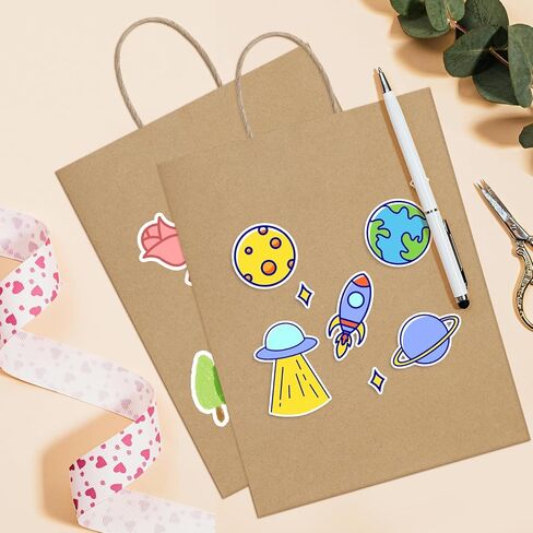 BagDream Paper Bags 25Pcs 13x7x17 Gift Bags, Party Bags, Shopping Bags, Retail Bags, Merchandise Bags, Recycled Kraft Paper Bags with Handles Bulk Brown in Saudi Arabia