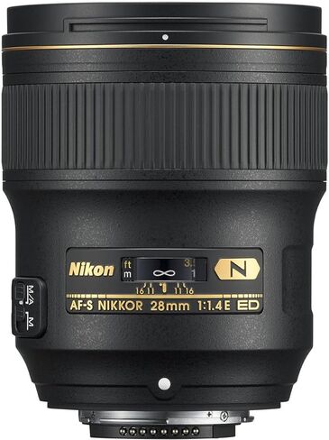 Nikon 28mm f/1.4E AF-S NIKKOR Lens, Bundle with ProOptic 77mm Filter Kit, Cleaning Kit, Lens Wrap, Lens Cap Tether, PC Software Kit in Saudi Arabia